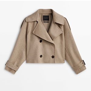 ISO Massimo Dutti 6405/506 Cropped Trench Coat Small